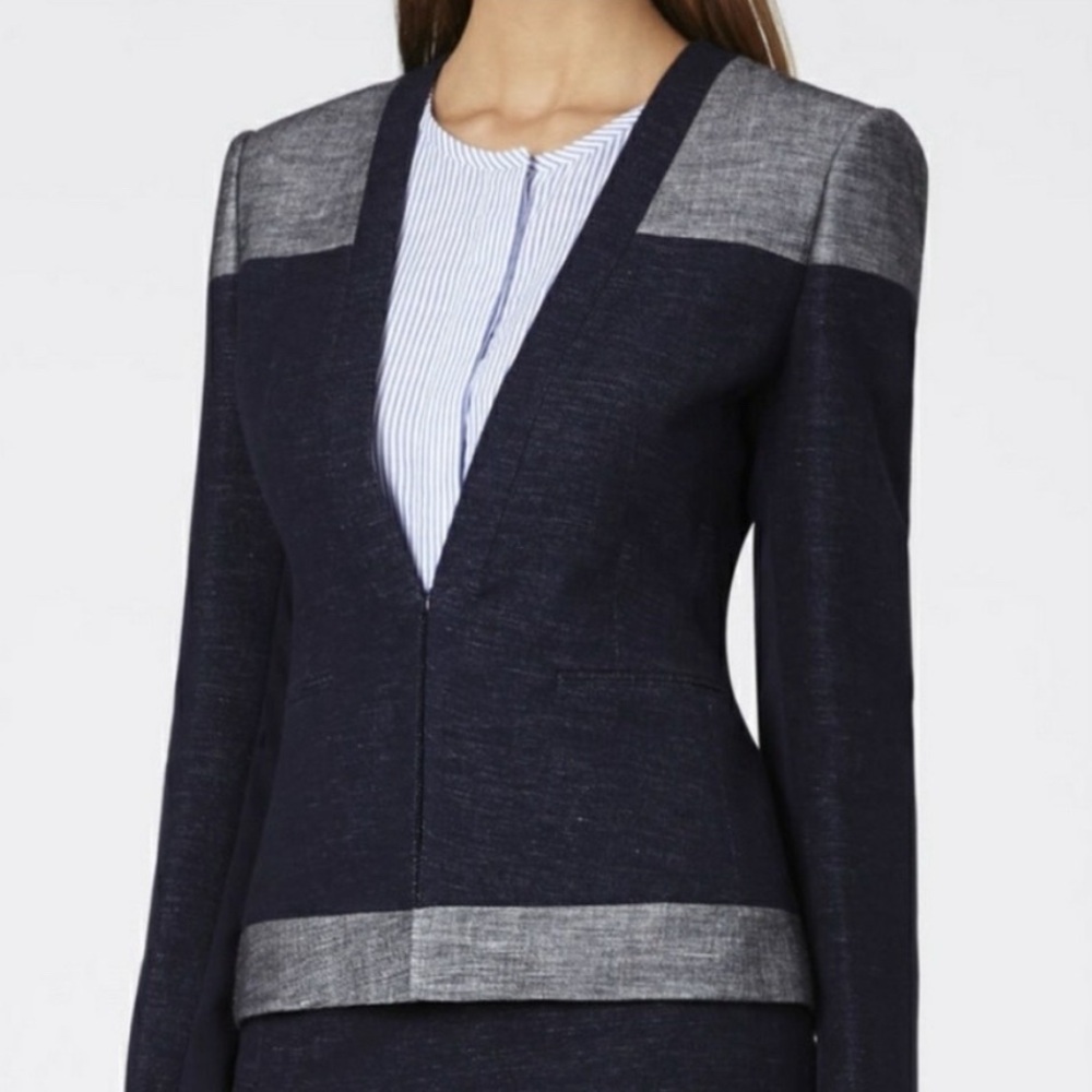 BCBGMaxAzria Navy and Gray Blazer